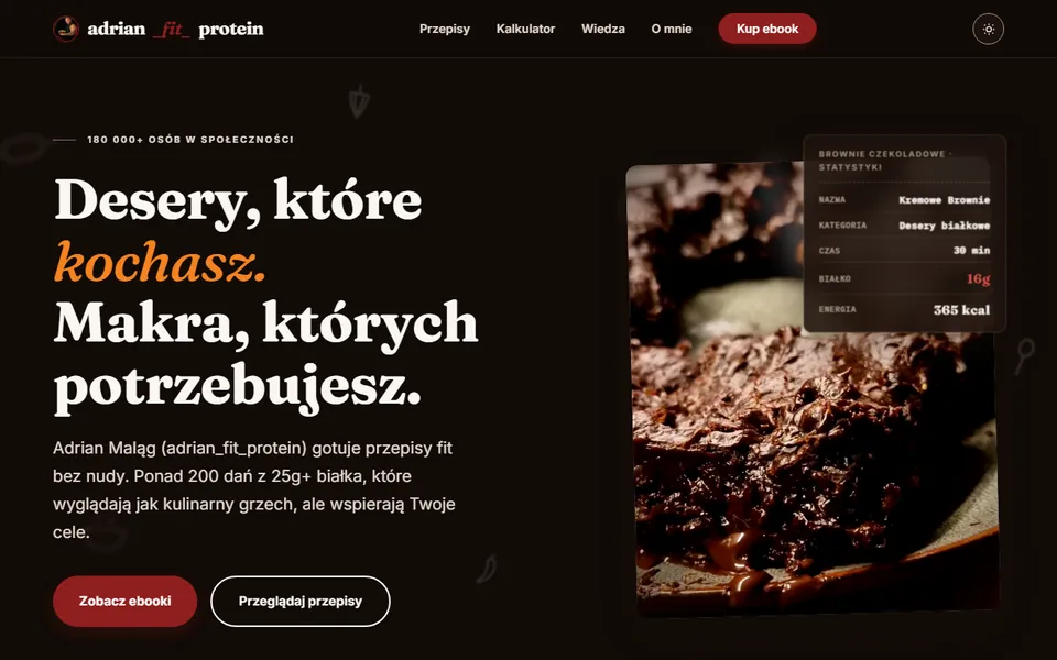 Homepage of adrian_fit_protein, high protein recipes and ebooks