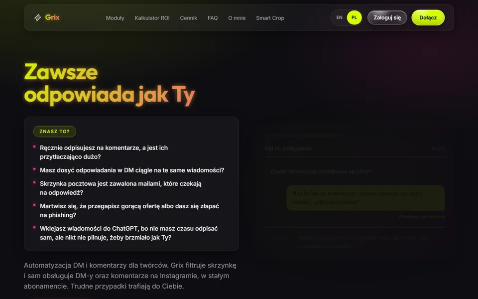 Homepage of Grix, automation software for creators